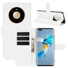 For Huawei Mate 40 Pro Litchi Texture Horizontal Flip Protective Case with Holder & Card Slots & Wallet(White) - 1