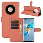 For Huawei Mate 40 Pro Litchi Texture Horizontal Flip Protective Case with Holder & Card Slots & Wallet(Brown) - 1