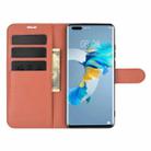 For Huawei Mate 40 Pro Litchi Texture Horizontal Flip Protective Case with Holder & Card Slots & Wallet(Brown) - 5