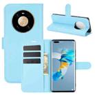 For Huawei Mate 40 Pro Litchi Texture Horizontal Flip Protective Case with Holder & Card Slots & Wallet(Blue) - 1