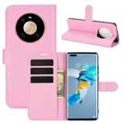 For Huawei Mate 40 Pro Litchi Texture Horizontal Flip Protective Case with Holder & Card Slots & Wallet(Pink) - 1