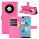 For Huawei Mate 40 Pro Litchi Texture Horizontal Flip Protective Case with Holder & Card Slots & Wallet(Rose Red) - 1