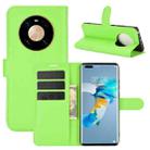 For Huawei Mate 40 Pro Litchi Texture Horizontal Flip Protective Case with Holder & Card Slots & Wallet(Green) - 1
