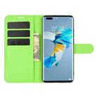 For Huawei Mate 40 Pro Litchi Texture Horizontal Flip Protective Case with Holder & Card Slots & Wallet(Green) - 5