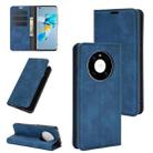 For Huawei Mate 40 Retro-skin Business Magnetic Suction Leather Case with Holder & Card Slots & Wallet(Dark Blue) - 1