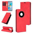 For Huawei Mate 40 Retro-skin Business Magnetic Suction Leather Case with Holder & Card Slots & Wallet(Red) - 1