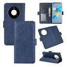 For Huawei Mate 40 Dual-side Magnetic Buckle Horizontal Flip Leather Case with Holder & Card Slots & Wallet(Dark Blue) - 1