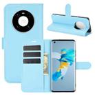 For Huawei Mate 40 Litchi Texture Horizontal Flip Protective Case with Holder & Card Slots & Wallet(Blue) - 1