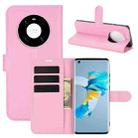 For Huawei Mate 40 Litchi Texture Horizontal Flip Protective Case with Holder & Card Slots & Wallet(Pink) - 1