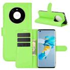For Huawei Mate 40 Litchi Texture Horizontal Flip Protective Case with Holder & Card Slots & Wallet(Green) - 1
