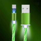 USB to Micro USB 360-degree Magnetic Attraction Colorful Streamer Data Cable, Cable Length: 1m(Green) - 1