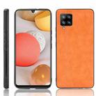 For Samsung Galaxy A42 5G Shockproof Sewing Cow Pattern Skin PC + PU + TPU Case(Orange) - 1