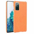 For Samsung Galaxy S20 FE Shockproof Crocodile Texture PC + PU Case(Orange) - 1