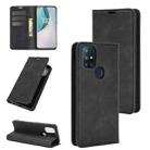 For OnePlus Nord N10 5G Retro-skin Business Magnetic Suction Leather Case with Holder & Card Slots & Wallet(Black) - 1