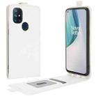 For OnePlus Nord N10 5G R64 Texture Single Vertical Flip Leather Protective Case with Card Slots & Photo Frame(White) - 1