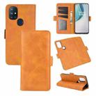 For OnePlus Nord N10 5G Dual-side Magnetic Buckle Horizontal Flip Leather Case with Holder & Card Slots & Wallet(Yellow) - 1