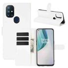 For OnePlus Nord N10 5G Litchi Texture Horizontal Flip Protective Case with Holder & Card Slots & Wallet(White) - 1