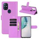 For OnePlus Nord N10 5G Litchi Texture Horizontal Flip Protective Case with Holder & Card Slots & Wallet(Purple) - 1