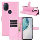 For OnePlus Nord N10 5G Litchi Texture Horizontal Flip Protective Case with Holder & Card Slots & Wallet(Pink) - 1