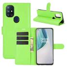 For OnePlus Nord N10 5G Litchi Texture Horizontal Flip Protective Case with Holder & Card Slots & Wallet(Green) - 1