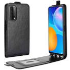 For Huawei P smart 2021 R64 Texture Single Vertical Flip Leather Protective Case with Card Slots & Photo Frame(Black) - 1