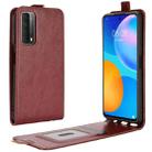 For Huawei P smart 2021 R64 Texture Single Vertical Flip Leather Protective Case with Card Slots & Photo Frame(Brown) - 1