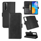 For Huawei P smart 2021  Dual-side Magnetic Buckle Horizontal Flip Leather Case with Holder & Card Slots & Wallet(Black) - 1