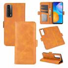 For Huawei P smart 2021  Dual-side Magnetic Buckle Horizontal Flip Leather Case with Holder & Card Slots & Wallet(Yellow) - 1