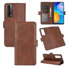 For Huawei P smart 2021  Dual-side Magnetic Buckle Horizontal Flip Leather Case with Holder & Card Slots & Wallet(Brown) - 1