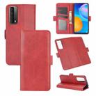 For Huawei P smart 2021  Dual-side Magnetic Buckle Horizontal Flip Leather Case with Holder & Card Slots & Wallet(Red) - 1