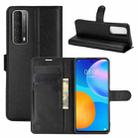 For Huawei P smart 2021 Litchi Texture Horizontal Flip Protective Case with Holder & Card Slots & Wallet(Black) - 1