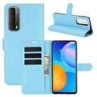 For Huawei P smart 2021 Litchi Texture Horizontal Flip Protective Case with Holder & Card Slots & Wallet(Blue) - 1