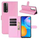 For Huawei P smart 2021 Litchi Texture Horizontal Flip Protective Case with Holder & Card Slots & Wallet(Pink) - 1