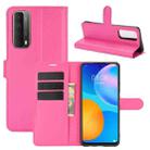 For Huawei P smart 2021 Litchi Texture Horizontal Flip Protective Case with Holder & Card Slots & Wallet(Rose red) - 1