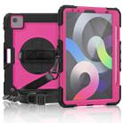 For iPad Air 2022 / 2020 10.9 Shockproof Black Silica Gel + Colorful PC Protective Case(Black+Hot Pink) - 1