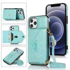 For iPhone 12 Pro Max Multi-functional Cross-body Card Bag TPU+PU Back Cover Case with Holder & Card Slot & Wallet(Green) - 1