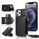 For iPhone 12 Pro Max Multi-functional Cross-body Card Bag TPU+PU Back Cover Case with Holder & Card Slot & Wallet(Black) - 1