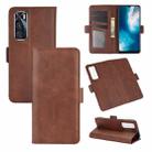 For VIVO V20SE Dual-side Magnetic Buckle Horizontal Flip Leather Case with Holder & Card Slots & Wallet(Brown) - 1