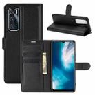 For vivo V20 SE Litchi Texture Horizontal Flip Protective Case with Holder & Card Slots & Wallet(Black) - 1