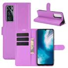 For vivo V20 SE Litchi Texture Horizontal Flip Protective Case with Holder & Card Slots & Wallet(Purple) - 1