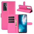 For vivo V20 SE Litchi Texture Horizontal Flip Protective Case with Holder & Card Slots & Wallet(Rose red) - 1