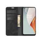 For OnePlus Nord N100 Retro-skin Business Magnetic Suction Leather Case with Holder & Card Slots & Wallet(Black) - 5