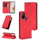 For OnePlus Nord N100 Retro-skin Business Magnetic Suction Leather Case with Holder & Card Slots & Wallet(Red) - 1