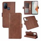 For OnePlus Nord N100 Dual-side Magnetic Buckle Horizontal Flip Leather Case with Holder & Card Slots & Wallet(Brown) - 1