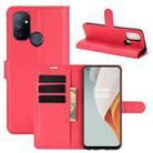 For OnePlus Nord N100 Litchi Texture Horizontal Flip Protective Case with Holder & Card Slots & Wallet(Red) - 1