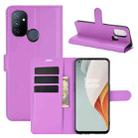 For OnePlus Nord N100 Litchi Texture Horizontal Flip Protective Case with Holder & Card Slots & Wallet(Purple) - 1