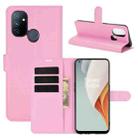 For OnePlus Nord N100 Litchi Texture Horizontal Flip Protective Case with Holder & Card Slots & Wallet(Pink) - 1