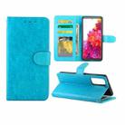 For Samsung Galaxy S20 FE 5G Crazy Horse Texture Leather Horizontal Flip Protective Case with Holder & Card Slots & Wallet & Photo Frame(Baby Blue) - 1