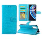 For OPPO Realme X7 Crazy Horse Texture Leather Horizontal Flip Protective Case with Holder & Card Slots & Wallet & Photo Frame(Baby Blue) - 1