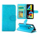 For Goolgle Pixel 4a (4G) Crazy Horse Texture Leather Horizontal Flip Protective Case with Holder & Card Slots & Wallet & Photo Frame(Baby Blue) - 1